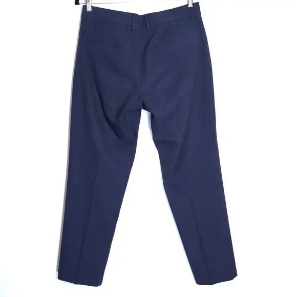 LES DEUX Como Reg Wool Suit Pants Dark Navy Melange Straight Fit Men's 31